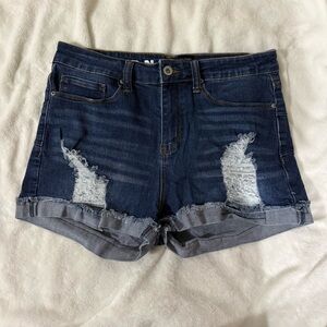Dark washed, denim shorts
